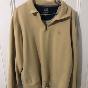 Izod 1/4 zip sweater beige XL